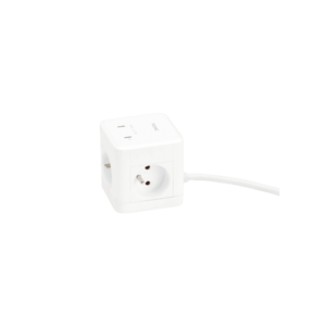 TRONIC® Zásuvková kocka s USB prípojkami (biela) vyobraziť