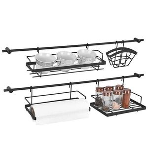 Kuchynský závesný systém 16-dielny s príslušenstvom 76 cm čierna vyobraziť