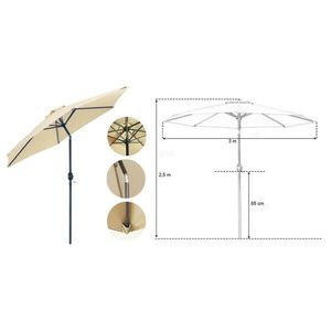 Veľký slnečník s nastaviteľným uhlom sklonu vyobraziť