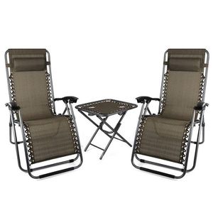 2 ks záhradných ležadiel zero gravity so stolom vyobraziť