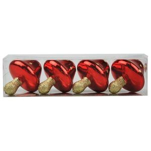 Vianočné gule hríby 8 cm 4 ks 37316 vyobraziť