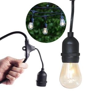 Vodeodolná svetelná dekoračná reťaz, 15 ks E27 LED žiaroviek, 14, 6 m, teplá biela vyobraziť