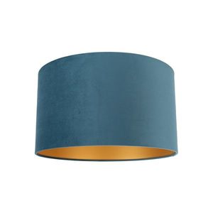 Zamatové tienidlo modré 35/35/20 so zlatým interiérom vyobraziť