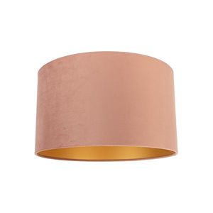 Zamatové tienidlo ružové 35/35/20 so zlatým interiérom vyobraziť