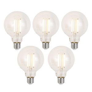Sada 5 ks Inteligentné stmievateľné LED žiarovky E27 G95 číre 7W 806lm 2700-6500K vyobraziť