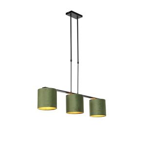 Závesné svietidlo s zamatovými tienidlami zelené so zlatom 20 cm - Combi 3 Deluxe vyobraziť