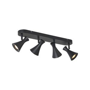 Moderné stropné bodové svietidlo čierne 4-svetlá otočné a naklápacie - Triangle vyobraziť