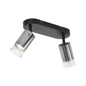 Moderné stropné bodové svietidlo Gunmetal 2-svetlá otočné a nastaviteľné - Drain vyobraziť