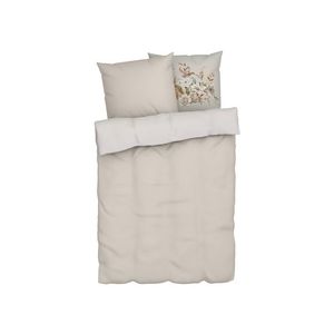 LIVARNO home Obojstranná posteľná bielizeň z bavlneného saténu, 220 x 240 cm (béžová) vyobraziť