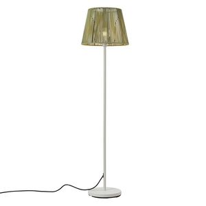 Vonkajšia stojaca lampa biela so zeleným lanovým tienidlom IP44 - Virginia Jayla vyobraziť