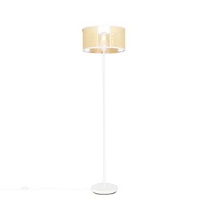 Orientálna stojaca lampa biela s ratanom 40 cm - Akira vyobraziť