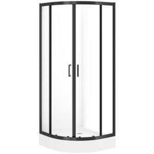 Sprchový kút polkruhový Brasco 80x80x190 black S168-003 vyobraziť
