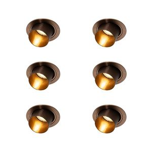 Sada 6 moderných zapustených bodových svetiel tmavý bronz okrúhle naklápacie - Installa vyobraziť