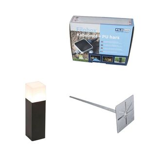 Vonkajšia záhradná lampa čierna s opálovým sklom 30 cm s kolíkom a káblovou svorkou - Denmark vyobraziť