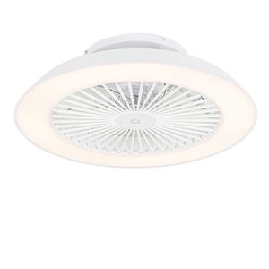 Inteligentný stropný ventilátor biely 59, 5 cm vrátane LED stmievateľný s diaľkovým ovládaním - Deniz vyobraziť