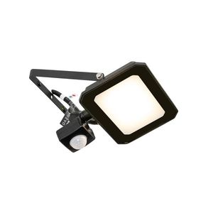 Čierny radiátor vrátane LED 30W IP65 s pohybovým senzorom - Levana vyobraziť