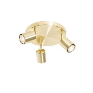 Moderné stropné svietidlo mosadzné nastaviteľné okrúhle 3-svetlo - Java vyobraziť