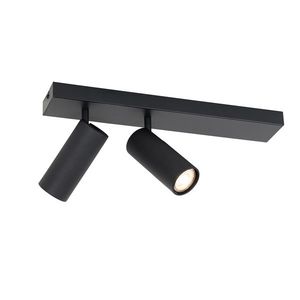 Moderné stropné bodové svetlo čierne 2-žiarovkové nastaviteľné - Renna vyobraziť