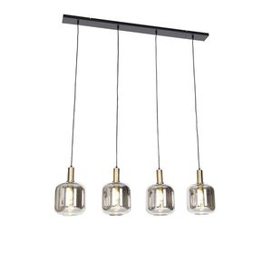 Inteligentné závesné svietidlo čierne s dymovým sklom 4-žiarovkové vrátane Wifi A60 - Zuzanna vyobraziť