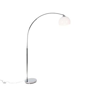 Inteligentná oblúková lampa chrómová s bielym tienidlom vrátane Wifi A60 - Arc Basic vyobraziť