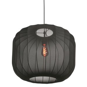 Japonská závesná lampa čierna s látkovým tienidlom 55 cm - Sable vyobraziť