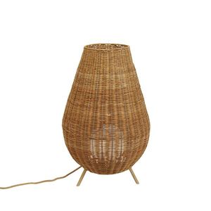 Stmievateľná ratanová stojaca lampa IP65 s diaľkovým ovládaním - Saona vyobraziť