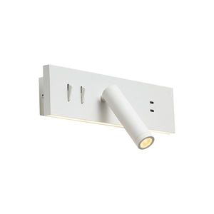 Moderné biele nastaviteľné nástenné svietidlo s USB-C vrátane LED - Modric vyobraziť