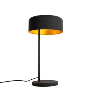 Retro stolná lampa čierna so zlatým vnútrom - Jinte vyobraziť