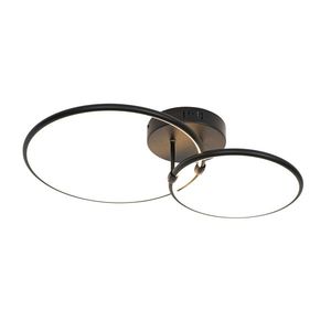 Stropné svietidlo čierne vrátane LED 3-stupňového stmievača 2-svetlo - Joaniqa vyobraziť