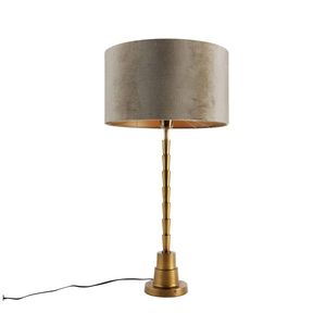 Stolná lampa bronzová so zamatovým tienidlom zelená 35 cm - Pisos vyobraziť