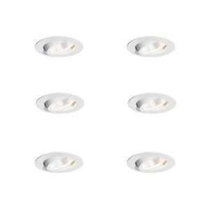 Sada 6 zapustených bodových svetiel biela 6, 8 cm vrátane LED 750 lm stmievateľné IP23 - Gaius vyobraziť