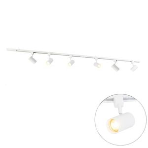 Moderný koľajnicový systém s 6 bielymi bodovými svetlami 1-fázový 200 cm - Iconic Jeana vyobraziť