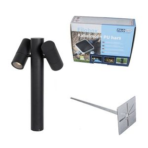 Stojaca vonkajšia lampa čierna 50 cm 2-svetlá nastaviteľná - Duo vyobraziť