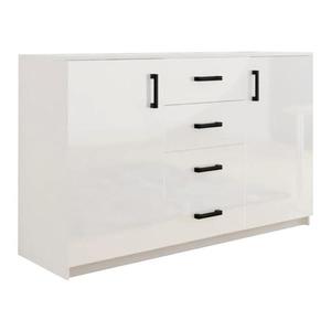 Komoda Bahli biela/biela lesk vyobraziť