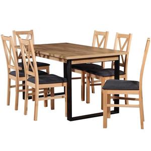 Jedálenská zostava Pandora 1+6 čierna/buk vyobraziť