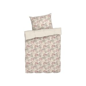 LIVARNO home Obojstranná posteľná bielizeň z bavlneného saténu, 140 x 200 cm (kvety/biela) vyobraziť