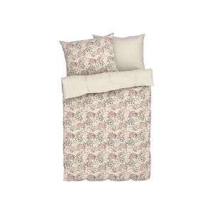 LIVARNO home Obojstranná posteľná bielizeň z bavlneného saténu, 200 x 220 cm (kvety/biela) vyobraziť