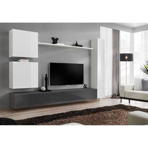 Obývacia stena Switch VIII biela/grafit vyobraziť