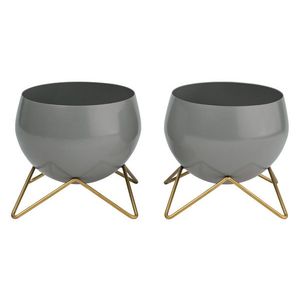 LIVARNO home Dekoratívny kvetináč (malá/sivá, 2 kusy) vyobraziť