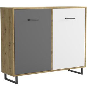 Skrinka Bari 2F dub artisan/grafit/biela vyobraziť