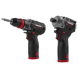 PARKSIDE PERFORMANCE® Štartovacia súprava aku vŕtací skrutkovač + aku rázový uťahovák 12 V vyobraziť