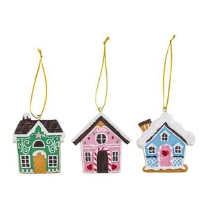 LIVARNO home Vianočné ozdoby, 3 kusy (perníkový domček) vyobraziť