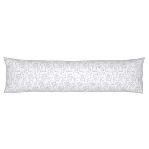 LIVARNO home Obliečka na vankúš na spanie na boku, 40 x 145 cm (listy/biela) vyobraziť