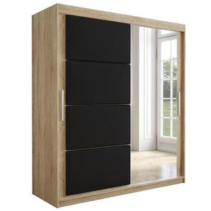 Skriňa Tapi 180 Dub Sonoma/Čierna ekokoža vyobraziť