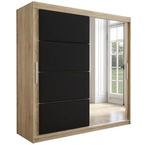 Skriňa Tapi 200 Dub Sonoma/Čierna ekokoža vyobraziť