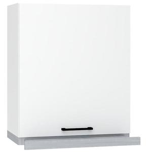 Kuchynská skrinka Max W60/68 Slim Pl so strieborným digestorom biela vyobraziť