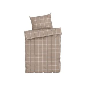 LIVARNO home Posteľná bielizeň, 140 x 200 cm (károvaná/hnedá) vyobraziť