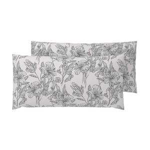 LIVARNO® Obliečky na vankúše z bavlny Renforcé, 40 x 80 cm, 2 kusy (biela/sivá) vyobraziť
