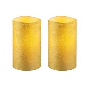 LIVARNO home LED sviečky z prírodného vosku (2 kusy, zlatá) vyobraziť