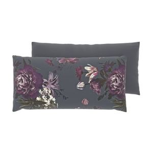 LIVARNO® Obliečky na vankúš zo saténového mikrovlákna, 40 x 80 cm, 2 kusy (kvety/sivá) vyobraziť